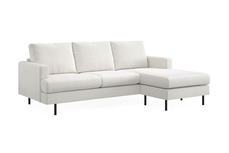 Menard Compact 3-sits Högervänd L-formad Divansoffa i Bouclé - Vit - Möbler - Soffa - Divansoffa & schäslongsoffa - 3 sits soffa med divan