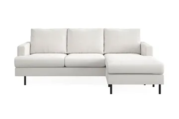 Menard Compact 3-sits Högervänd L-formad Divansoffa i Bouclé - Vit - Möbler - Soffa - Divansoffa & schäslongsoffa - 3 sits soffa med divan
