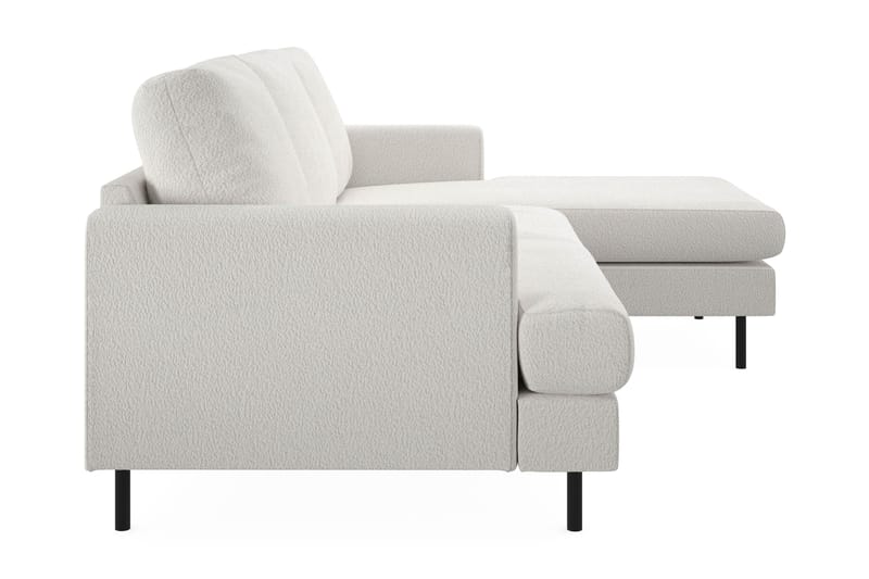Menard Compact 3-sits Högervänd L-formad Divansoffa i Bouclé - Vit - Möbler - Soffa - Divansoffa & schäslongsoffa - 3 sits soffa med divan
