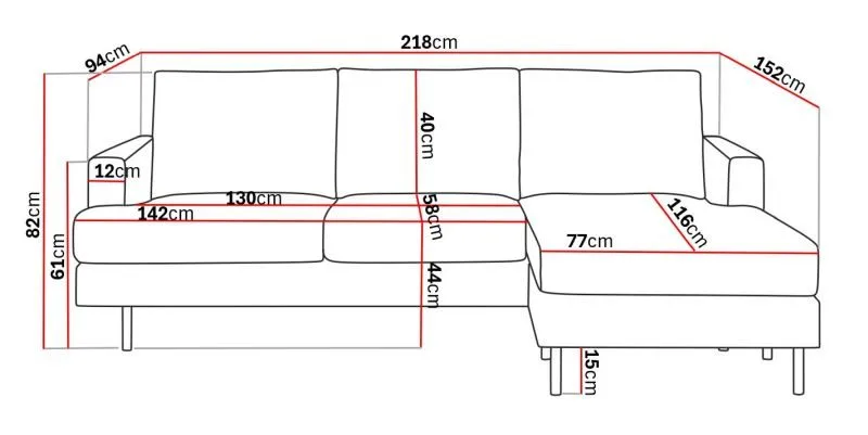 Menard Compact 3-sits Högervänd L-formad Divansoffa i Manchester - Beige - Möbler - Soffa - Divansoffa & schäslongsoffa - 3 sits soffa med divan