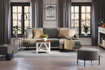 Menard Compact 3-sits Högervänd L-formad Divansoffa i Manchester - Grå - Möbler - Soffa - Divansoffa & schäslongsoffa - 3 sits soffa med divan