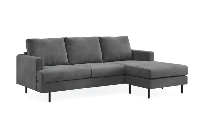 Menard Compact 3-sits Högervänd L-formad Divansoffa i Manchester - Grå - Möbler - Soffa - Divansoffa & schäslongsoffa - 3 sits soffa med divan