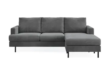 Menard Compact 3-sits Högervänd L-formad Divansoffa i Manchester - Grå - Möbler - Soffa - Divansoffa & schäslongsoffa - 3 sits soffa med divan