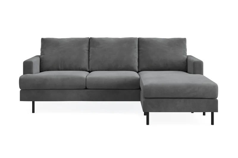 Menard Compact 3-sits Högervänd L-formad Divansoffa i Manchester - Grå - Möbler - Soffa - Divansoffa & schäslongsoffa - 3 sits soffa med divan