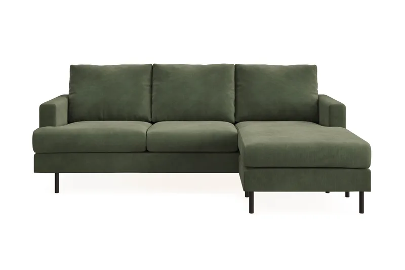 Menard Compact 3-sits Högervänd L-formad Divansoffa i Manchester - Grön - Möbler - Soffa - Divansoffa & schäslongsoffa - 3 sits soffa med divan