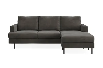 Menard Compact 3-sits Högervänd L-formad Divansoffa i Manchester - Mörkgrå - Möbler - Soffa - Divansoffa & schäslongsoffa - 3 sits soffa med divan
