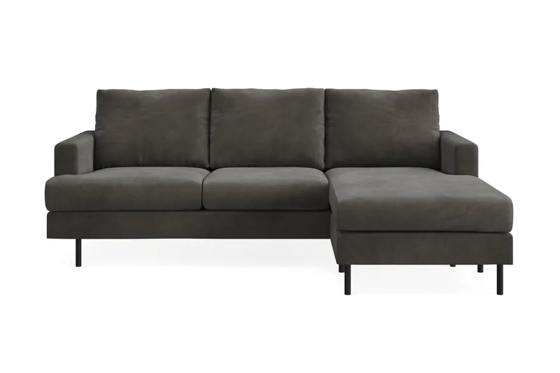 Menard Compact 3-sits Högervänd L-formad Divansoffa i Manchester - Mörkgrå - Möbler - Soffa - Divansoffa & schäslongsoffa - 3 sits soffa med divan