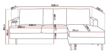 Menard Compact 3-sits Högervänd L-formad Divansoffa i Manchester - Mörkgrå - Möbler - Soffa - Divansoffa & schäslongsoffa - 3 sits soffa med divan