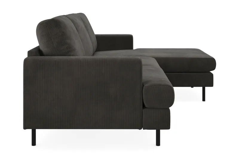 Menard Compact 3-sits Högervänd L-formad Divansoffa i Manchester - Mörkgrå - Möbler - Soffa - Divansoffa & schäslongsoffa - 3 sits soffa med divan