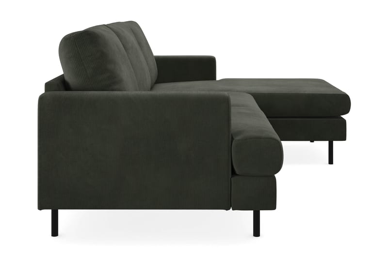 Menard Compact 3-sits Högervänd L-formad Divansoffa i Manchester - Mörkgrön - Möbler - Soffa - Divansoffa & schäslongsoffa - 3 sits soffa med divan