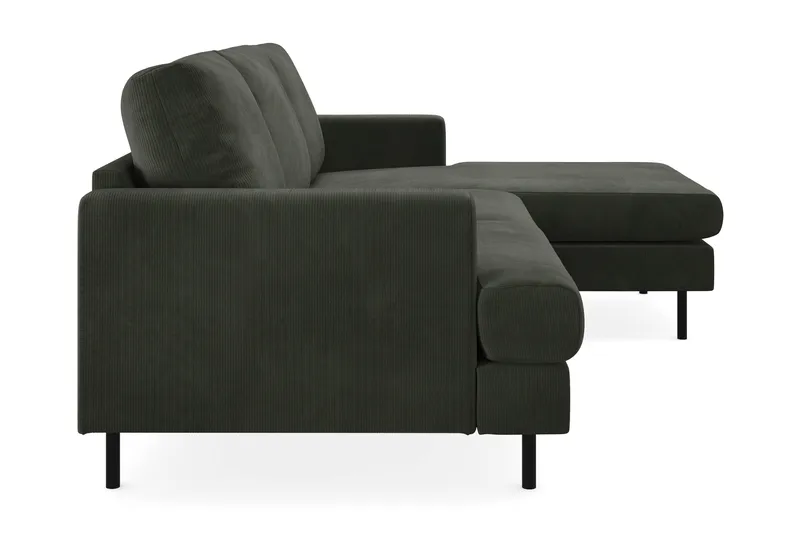 Menard Compact 3-sits Högervänd L-formad Divansoffa i Manchester - Mörkgrön - Möbler - Soffa - Divansoffa & schäslongsoffa - 3 sits soffa med divan