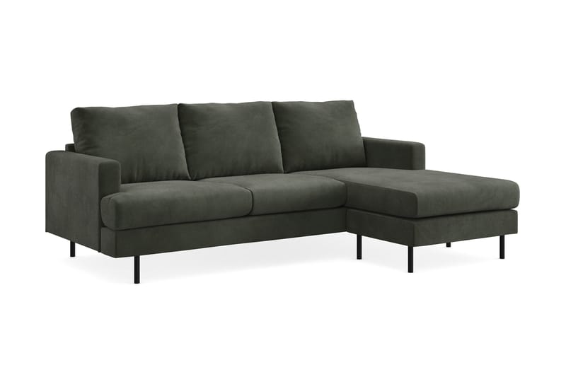 Menard Compact 3-sits Högervänd L-formad Divansoffa i Manchester - Mörkgrön - Möbler - Soffa - Divansoffa & schäslongsoffa - 3 sits soffa med divan