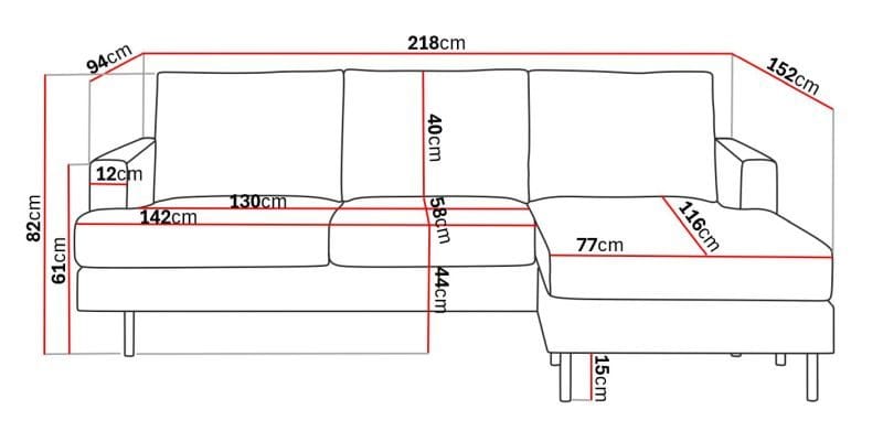 Menard Compact 3-sits Högervänd L-formad Divansoffa i Manchester - Mörkgrön - Möbler - Soffa - Divansoffa & schäslongsoffa - 3 sits soffa med divan
