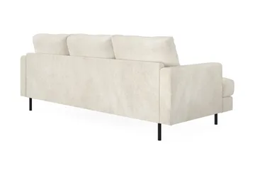 Menard Compact 3-sits Högervänd L-formad Divansoffa i Sammet - Krämvit - Möbler - Soffa - Divansoffa & schäslongsoffa - 3 sits soffa med divan