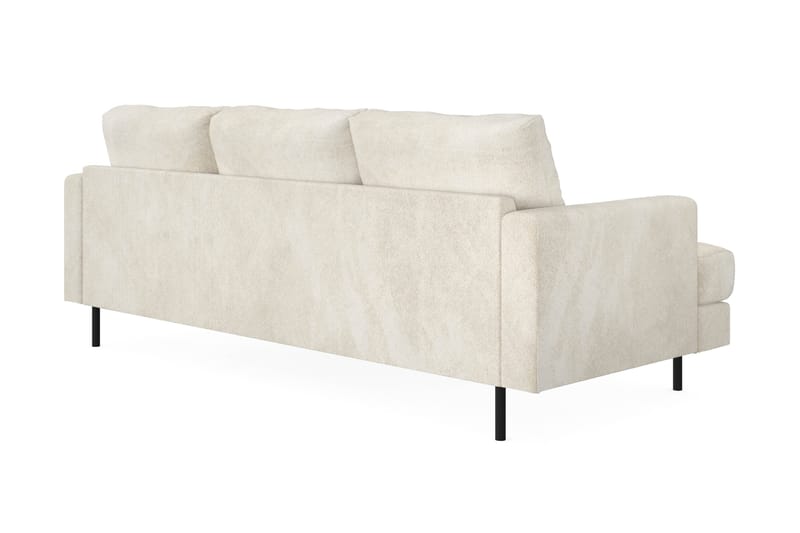 Menard Compact 3-sits Högervänd L-formad Divansoffa i Sammet - Krämvit - Möbler - Soffa - Divansoffa & schäslongsoffa - 3 sits soffa med divan