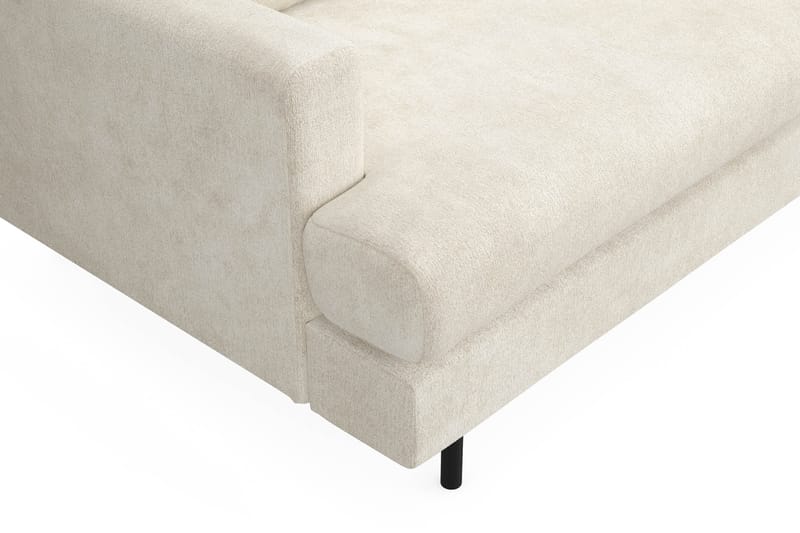 Menard Compact 3-sits Högervänd L-formad Divansoffa i Sammet - Krämvit - Möbler - Soffa - Divansoffa & schäslongsoffa - 3 sits soffa med divan
