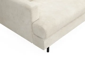 Menard Compact 3-sits Högervänd L-formad Divansoffa i Sammet - Krämvit - Möbler - Soffa - Divansoffa & schäslongsoffa - 3 sits soffa med divan