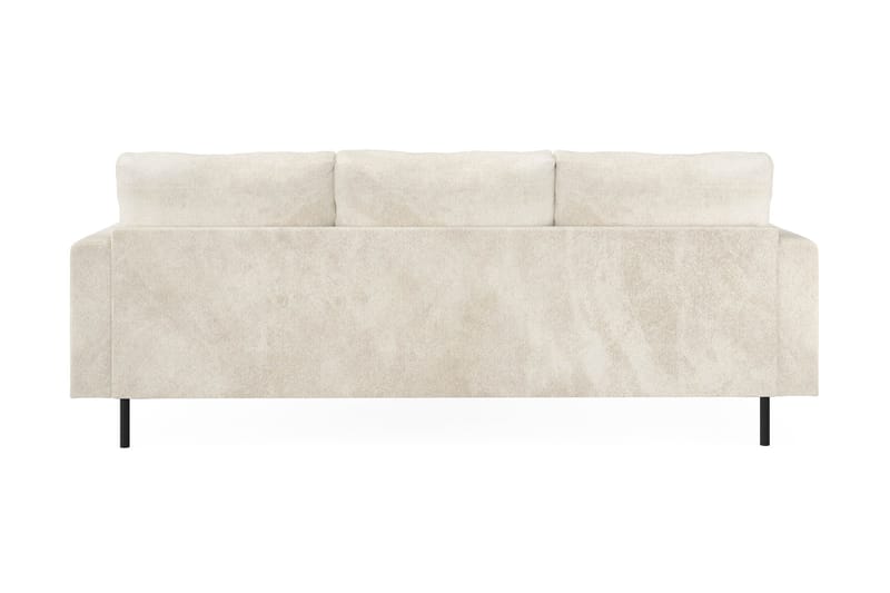 Menard Compact 3-sits Högervänd L-formad Divansoffa i Sammet - Krämvit - Möbler - Soffa - Divansoffa & schäslongsoffa - 3 sits soffa med divan
