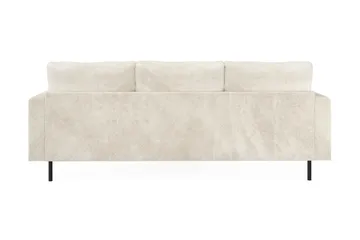 Menard Compact 3-sits Högervänd L-formad Divansoffa i Sammet - Krämvit - Möbler - Soffa - Divansoffa & schäslongsoffa - 3 sits soffa med divan