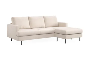 Menard Compact 3-sits Högervänd L-formad Divansoffa i Tyg - Beige - Möbler - Soffa - Divansoffa & schäslongsoffa - 3 sits soffa med divan