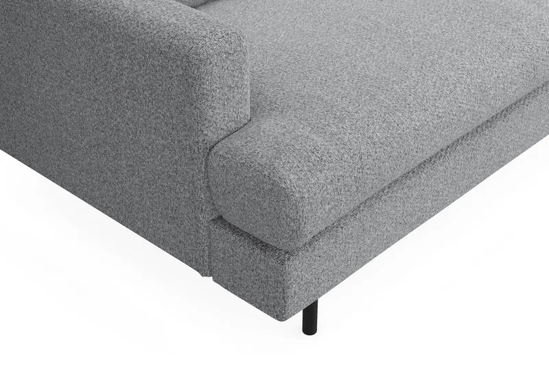 Menard Compact 3-sits Högervänd L-formad Divansoffa i Tyg - Grå - Möbler - Soffa - Divansoffa & schäslongsoffa - 3 sits soffa med divan