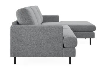 Menard Compact 3-sits Högervänd L-formad Divansoffa i Tyg - Grå - Möbler - Soffa - Divansoffa & schäslongsoffa - 3 sits soffa med divan