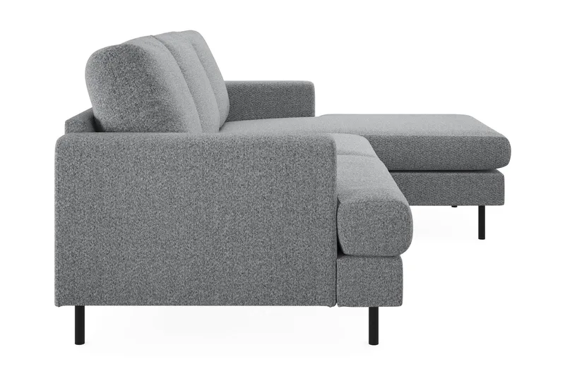 Menard Compact 3-sits Högervänd L-formad Divansoffa i Tyg - Grå - Möbler - Soffa - Divansoffa & schäslongsoffa - 3 sits soffa med divan