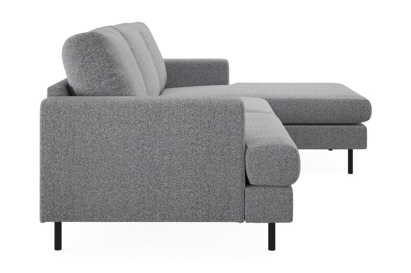 Menard Compact 3-sits Högervänd L-formad Divansoffa i Tyg - Grå - Möbler - Soffa - Divansoffa & schäslongsoffa - 3 sits soffa med divan