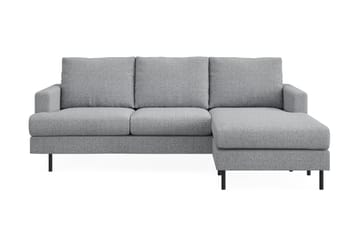 Menard Compact 3-sits Högervänd L-formad Divansoffa i Tyg - Grå - Möbler - Soffa - Divansoffa & schäslongsoffa - 3 sits soffa med divan
