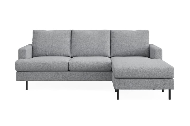 Menard Compact 3-sits Högervänd L-formad Divansoffa i Tyg - Grå - Möbler - Soffa - Divansoffa & schäslongsoffa - 3 sits soffa med divan