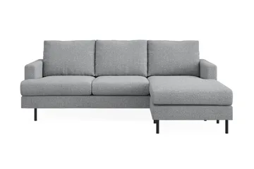 Menard Compact 3-sits Högervänd L-formad Divansoffa i Tyg - Grå - Möbler - Soffa - Divansoffa & schäslongsoffa - 3 sits soffa med divan