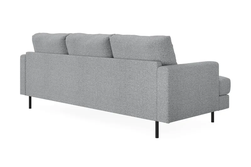 Menard Compact 3-sits Högervänd L-formad Divansoffa i Tyg - Grå - Möbler - Soffa - Divansoffa & schäslongsoffa - 3 sits soffa med divan