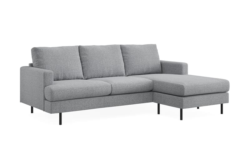 Menard Compact 3-sits Högervänd L-formad Divansoffa i Tyg - Grå - Möbler - Soffa - Divansoffa & schäslongsoffa - 3 sits soffa med divan