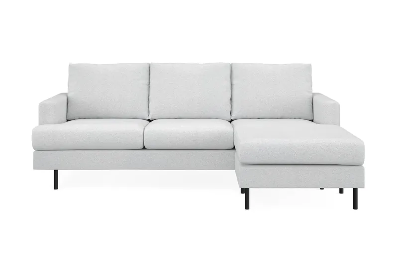 Menard Compact 3-sits Högervänd L-formad Divansoffa i Tyg - Ljusgrå - Möbler - Soffa - Divansoffa & schäslongsoffa - 3 sits soffa med divan