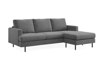 Menard Compact 3-sits Högervänd L-formad Divansoffa i Tyg - Mörkgrå - Möbler - Soffa - Divansoffa & schäslongsoffa - 3 sits soffa med divan