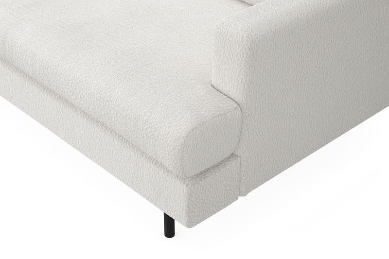 Menard Compact 3-sits Vänstervänd L-formad Divansoffa i Bouclé - Vit - Möbler - Soffa - Divansoffa & schäslongsoffa - 3 sits soffa med divan