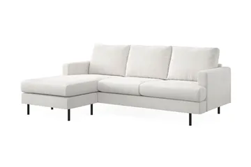 Menard Compact 3-sits Vänstervänd L-formad Divansoffa i Bouclé - Vit - Möbler - Soffa - Divansoffa & schäslongsoffa - 3 sits soffa med divan