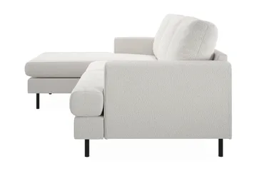 Menard Compact 3-sits Vänstervänd L-formad Divansoffa i Bouclé - Vit - Möbler - Soffa - Divansoffa & schäslongsoffa - 3 sits soffa med divan