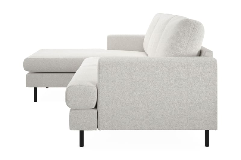 Menard Compact 3-sits Vänstervänd L-formad Divansoffa i Bouclé - Vit - Möbler - Soffa - Divansoffa & schäslongsoffa - 3 sits soffa med divan