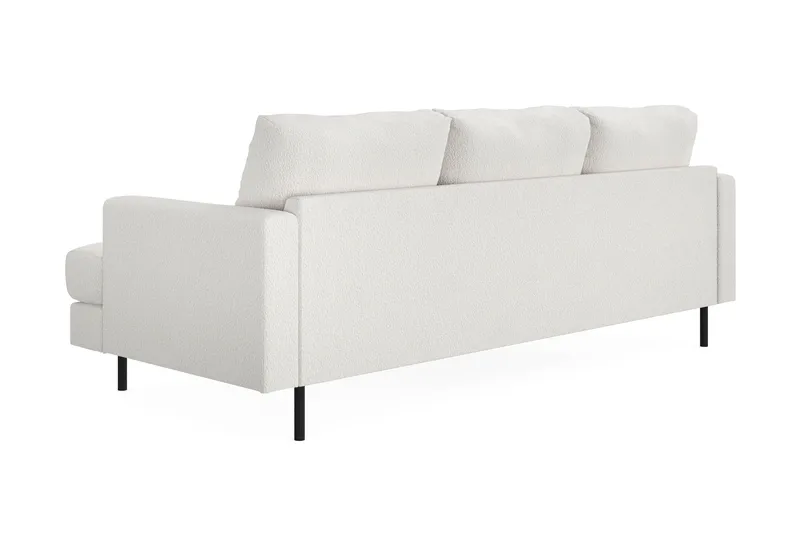Menard Compact 3-sits Vänstervänd L-formad Divansoffa i Bouclé - Vit - Möbler - Soffa - Divansoffa & schäslongsoffa - 3 sits soffa med divan