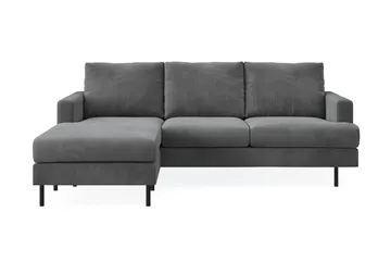 Menard Compact 3-sits Vänstervänd L-formad Divansoffa i Manchester - Grå - Möbler - Soffa - Divansoffa & schäslongsoffa - 3 sits soffa med divan