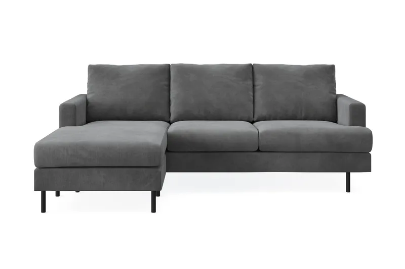 Menard Compact 3-sits Vänstervänd L-formad Divansoffa i Manchester - Grå - Möbler - Soffa - Divansoffa & schäslongsoffa - 3 sits soffa med divan