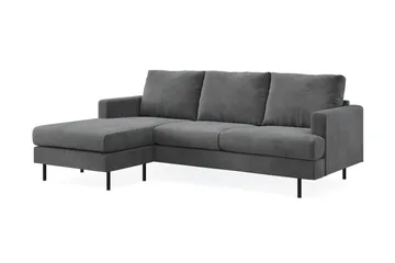 Menard Compact 3-sits Vänstervänd L-formad Divansoffa i Manchester - Grå - Möbler - Soffa - Divansoffa & schäslongsoffa - 3 sits soffa med divan