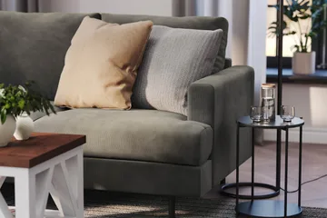 Menard Compact 3-sits Vänstervänd L-formad Divansoffa i Manchester - Grå - Möbler - Soffa - Divansoffa & schäslongsoffa - 3 sits soffa med divan