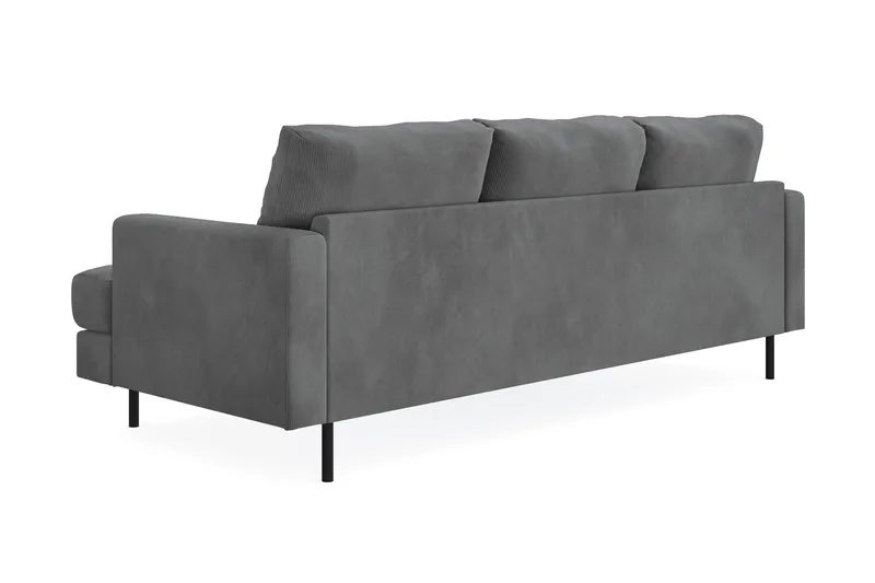 Menard Compact 3-sits Vänstervänd L-formad Divansoffa i Manchester - Grå - Möbler - Soffa - Divansoffa & schäslongsoffa - 3 sits soffa med divan