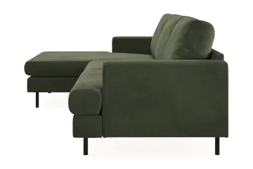 Menard Compact 3-sits Vänstervänd L-formad Divansoffa i Manchester - Grön - Möbler - Soffa - Divansoffa & schäslongsoffa - 3 sits soffa med divan