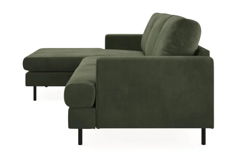 Menard Compact 3-sits Vänstervänd L-formad Divansoffa i Manchester - Grön - Möbler - Soffa - Divansoffa & schäslongsoffa - 3 sits soffa med divan