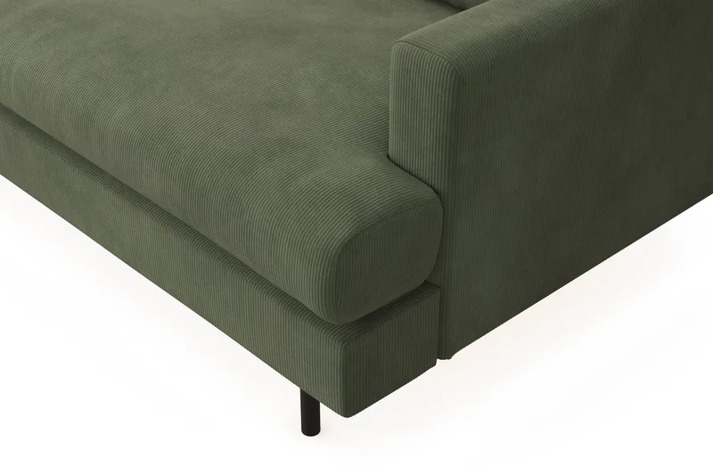 Menard Compact 3-sits Vänstervänd L-formad Divansoffa i Manchester - Grön - Möbler - Soffa - Divansoffa & schäslongsoffa - 3 sits soffa med divan