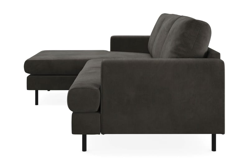 Menard Compact 3-sits Vänstervänd L-formad Divansoffa i Manchester - Mörkgrå - Möbler - Soffa - Divansoffa & schäslongsoffa - 3 sits soffa med divan