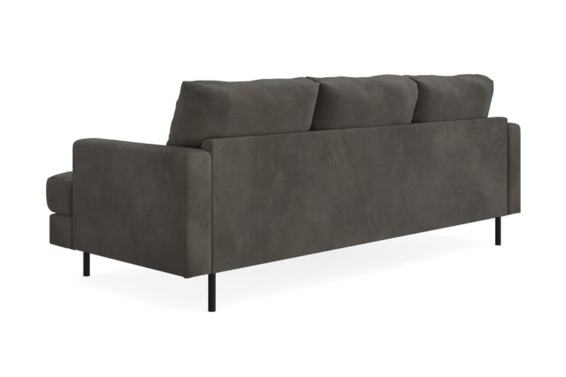 Menard Compact 3-sits Vänstervänd L-formad Divansoffa i Manchester - Mörkgrå - Möbler - Soffa - Divansoffa & schäslongsoffa - 3 sits soffa med divan